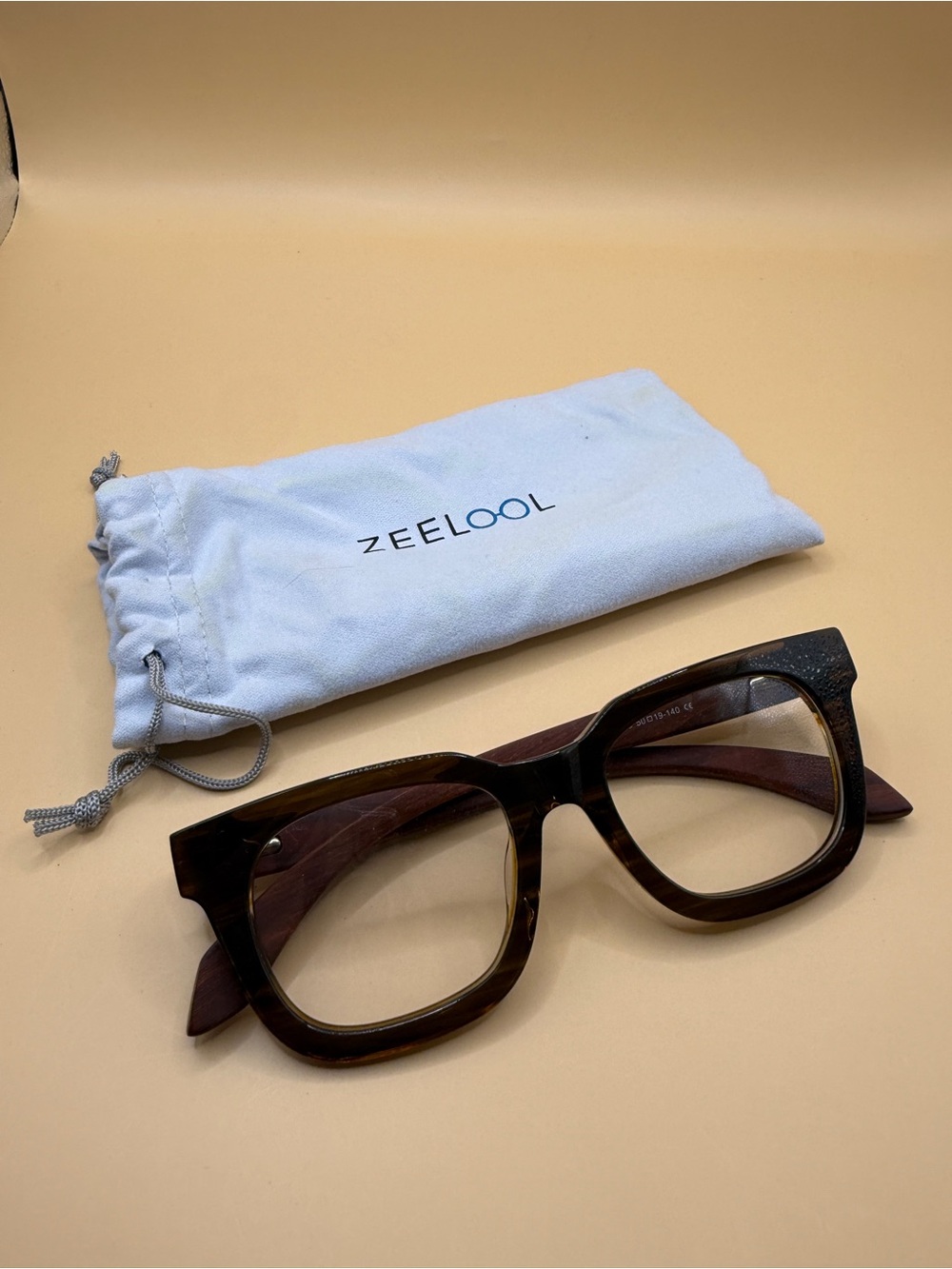 ZEELool Tortoiseshell Square Glasses - Brown, No prescription